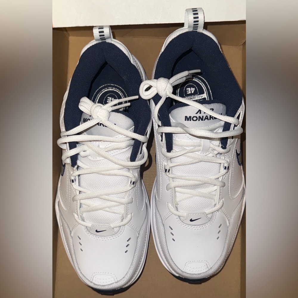Nike Monarch White and Navy Sneakers